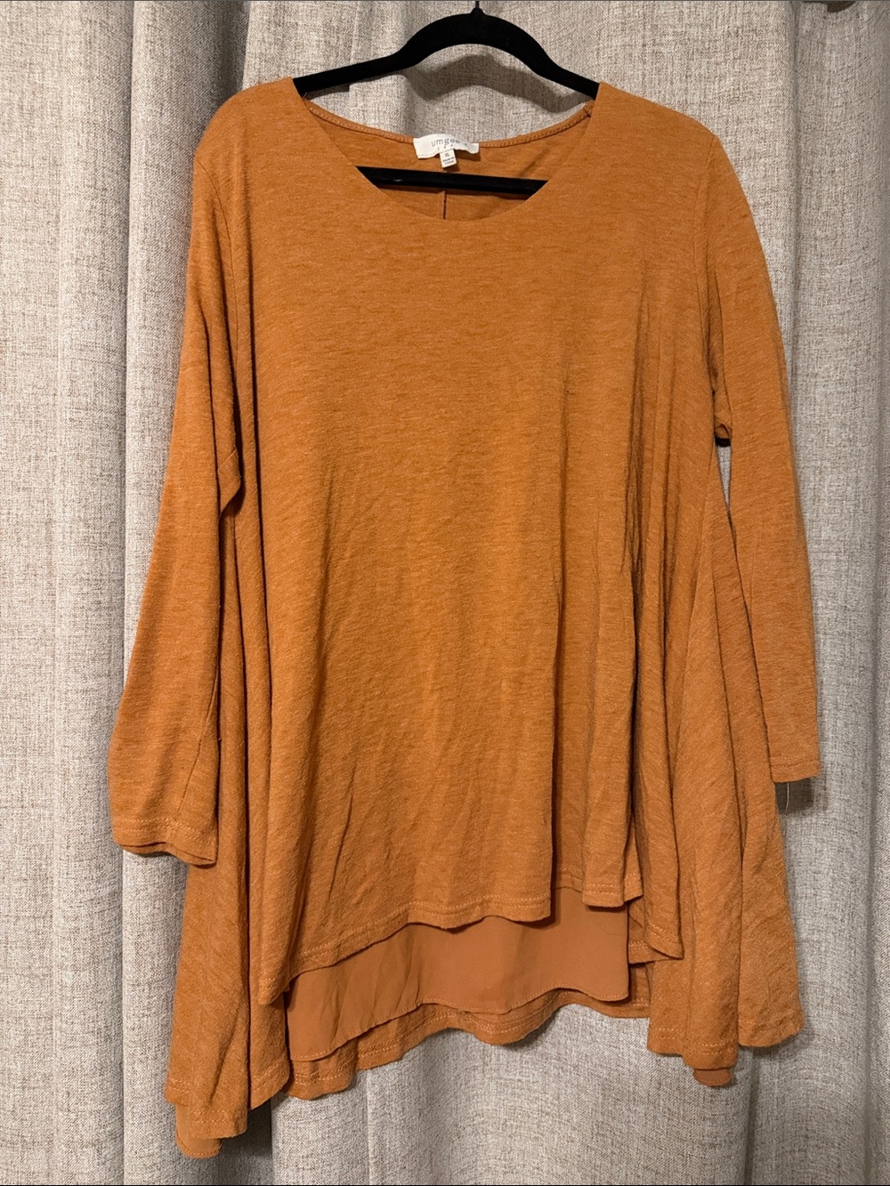 Umgee - Relaxed Layered Hem Women's Top in Rust XL